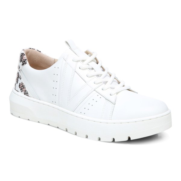 Vionic Trainers Ireland - Simasa Sneaker White Leopard - Womens Shoes In Store | NKOHI-4637